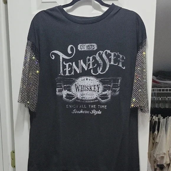 Urban Nation Tennessee Whiskey Rhinestone Tee | Size Large - Picture 1 of 5